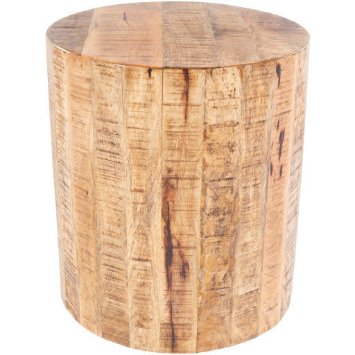 Surya Troyes Modern Natural Wood Round Accent Side Table TOE-004 - Image 2