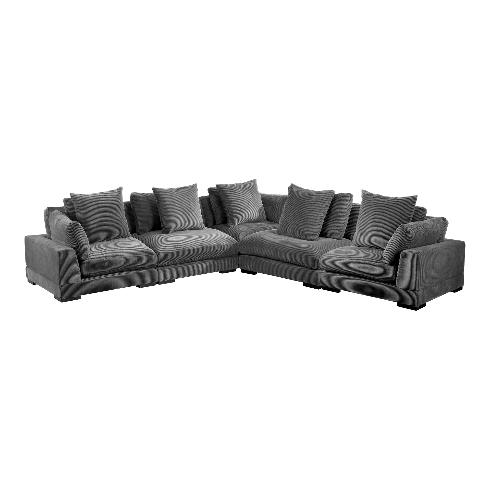 Moe's Home Collection Tumble Classic  Charcoal Grey L-Shaped Modular Sectional - Image 2