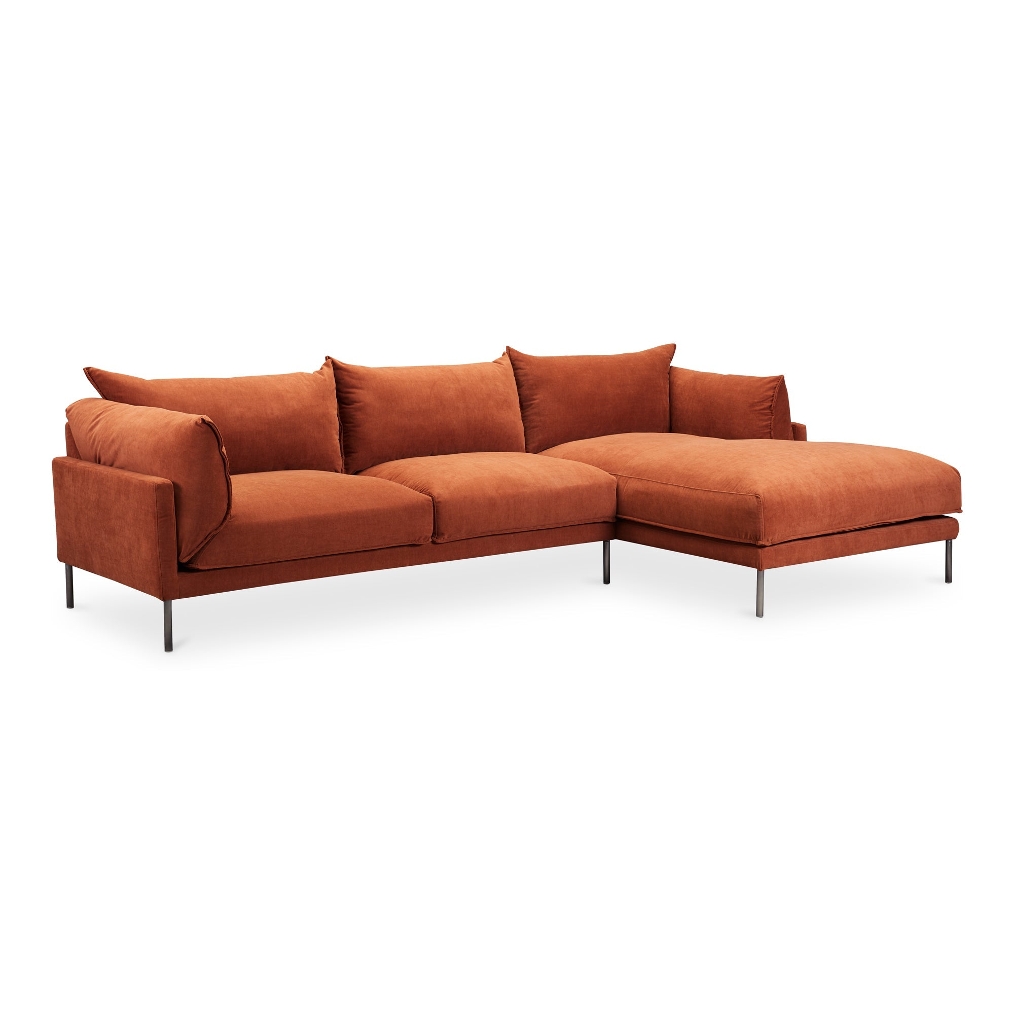 Moe's Home Collection Jamara Burnt Auburn Right-Facing Sectional - Image 2