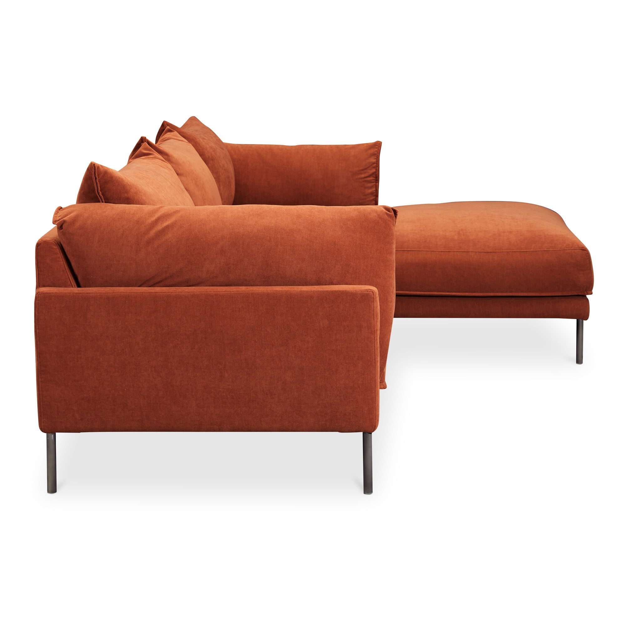 Moe's Home Collection Jamara Burnt Auburn Right-Facing Sectional - Image 3