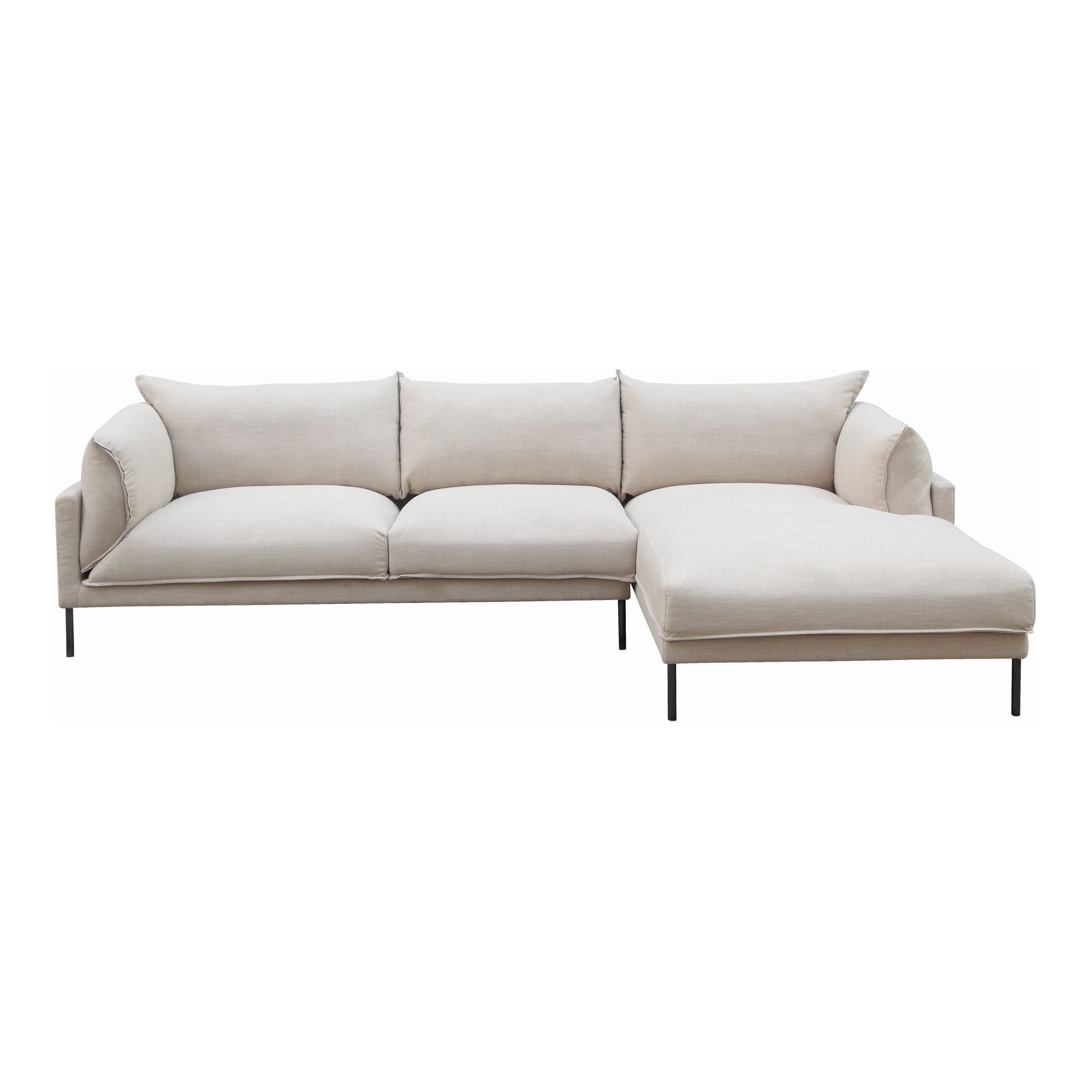 Moe's Home Collection Jamara Sandy Beige Right-Facing Sectional - Image 2