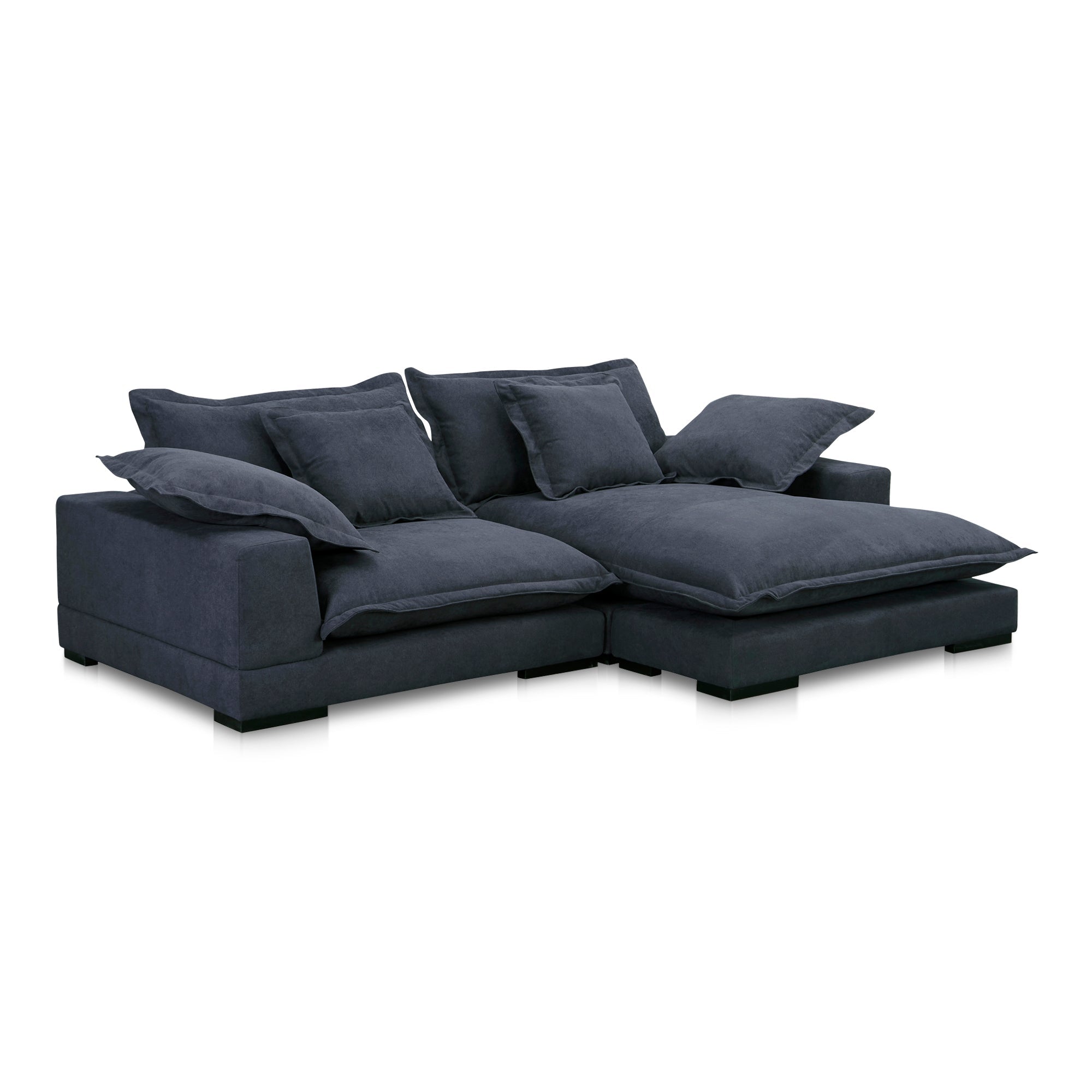 Moe's Home Collection Daydream Sectional ~ Slate Blue Performance Fabric - Image 2