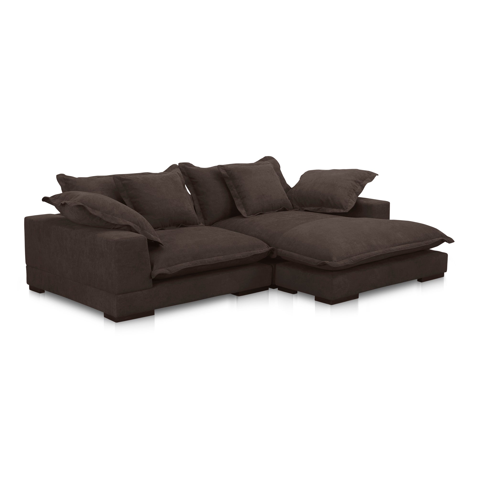 Moe's Home Collection Daydream Sectional ~ Dark Brown Performance Fabric - Image 2