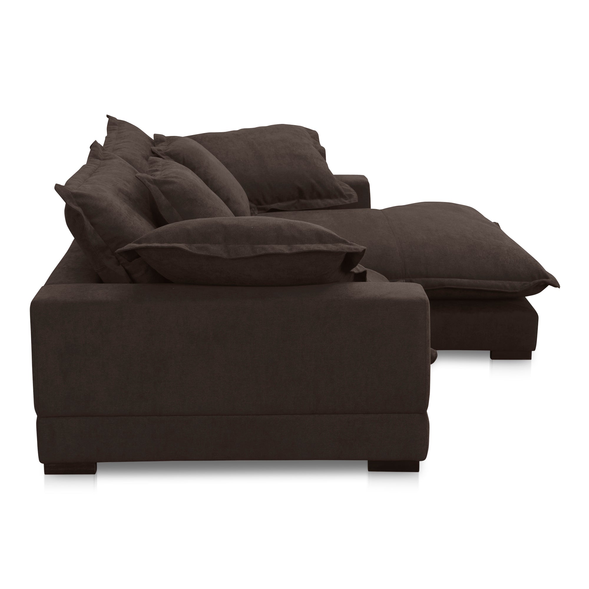 Moe's Home Collection Daydream Sectional ~ Dark Brown Performance Fabric - Image 3