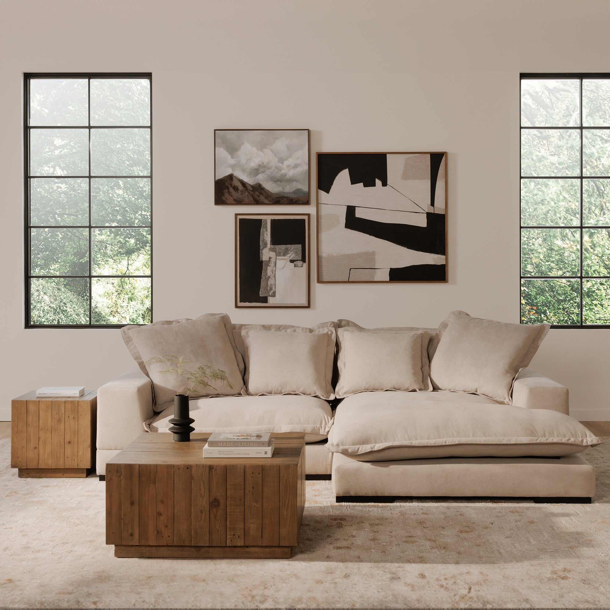 Moe’s Home Collection Daydream Sectional ~ Beige Performance Fabric