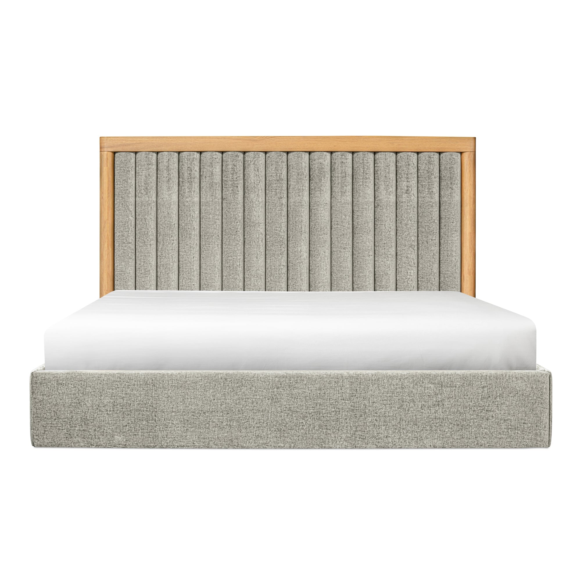 Moe's Home Collection Nina Grey Upholstered Queen Size Bed - Image 1