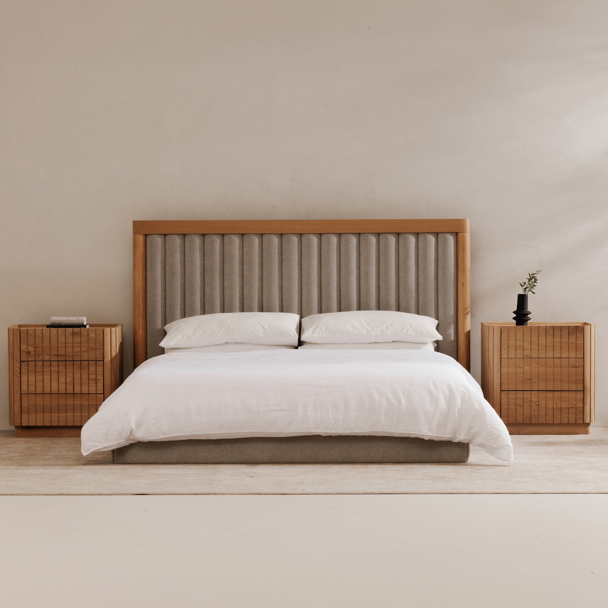 Moe’s Home Collection Nina Grey Upholstered King Size Bed