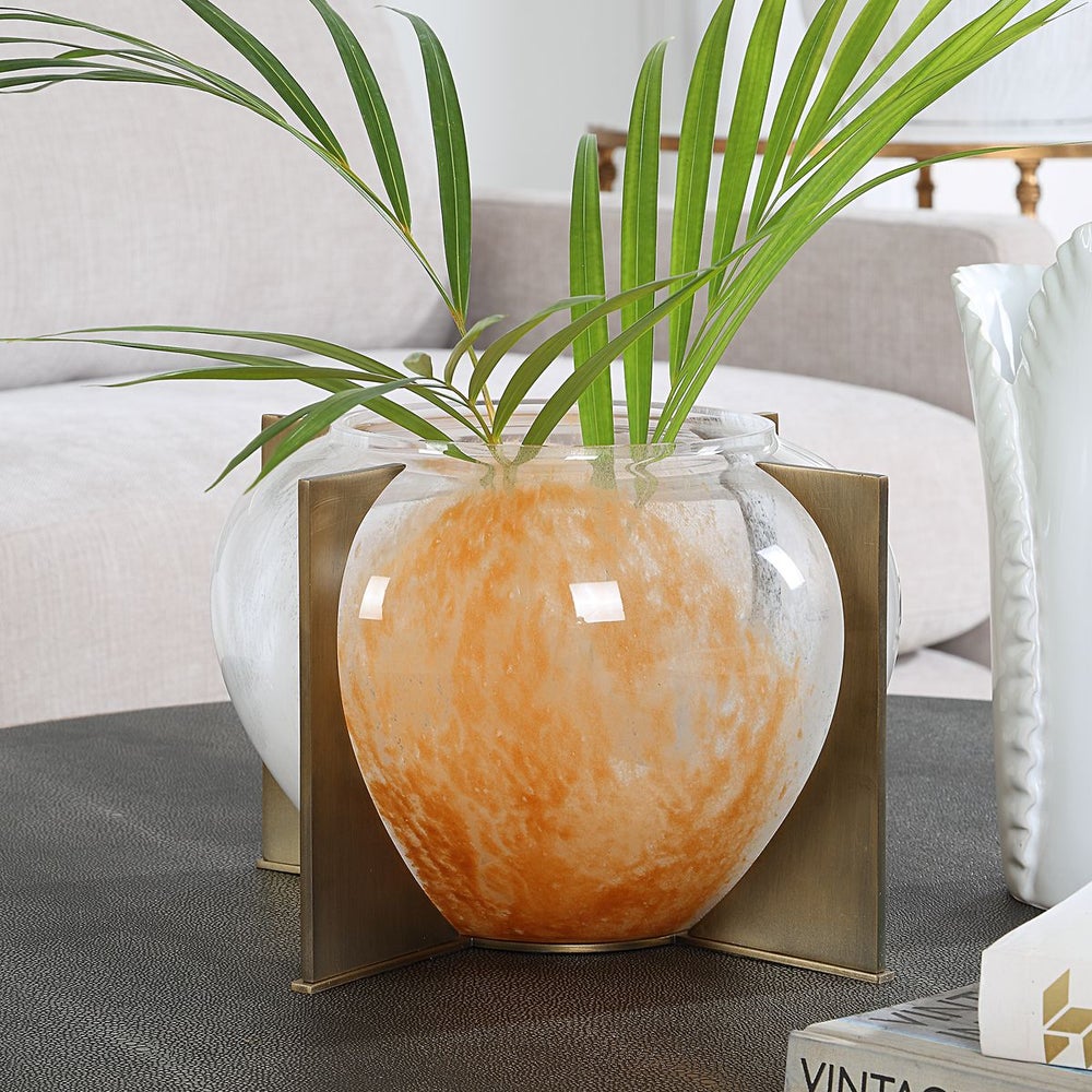 Uttermost Amber Swirl Vase - Image 1