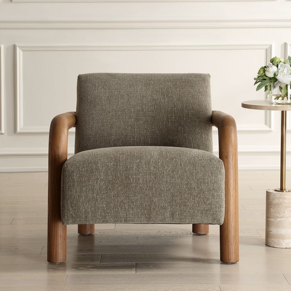 Uttermost Balance Herb Green Chenille Accent Chair - Image 1
