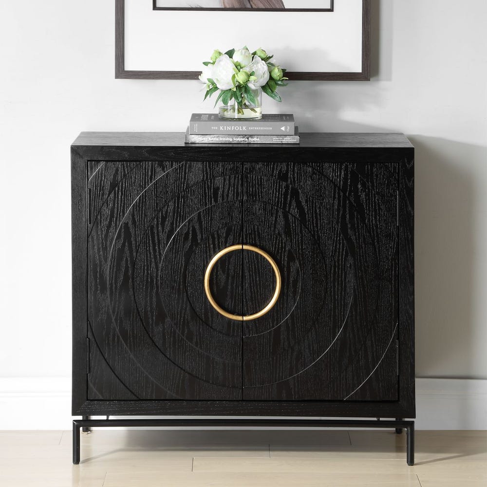 Uttermost Briseis Black Fir Wood 2- Door Cabinet