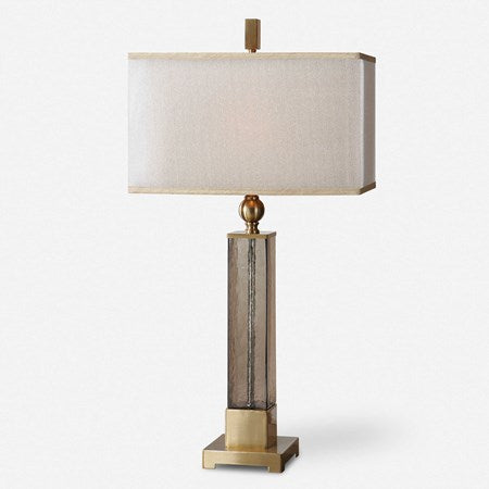 Uttermost Caecilia Textured Amber Glass Table Lamp - Image 1