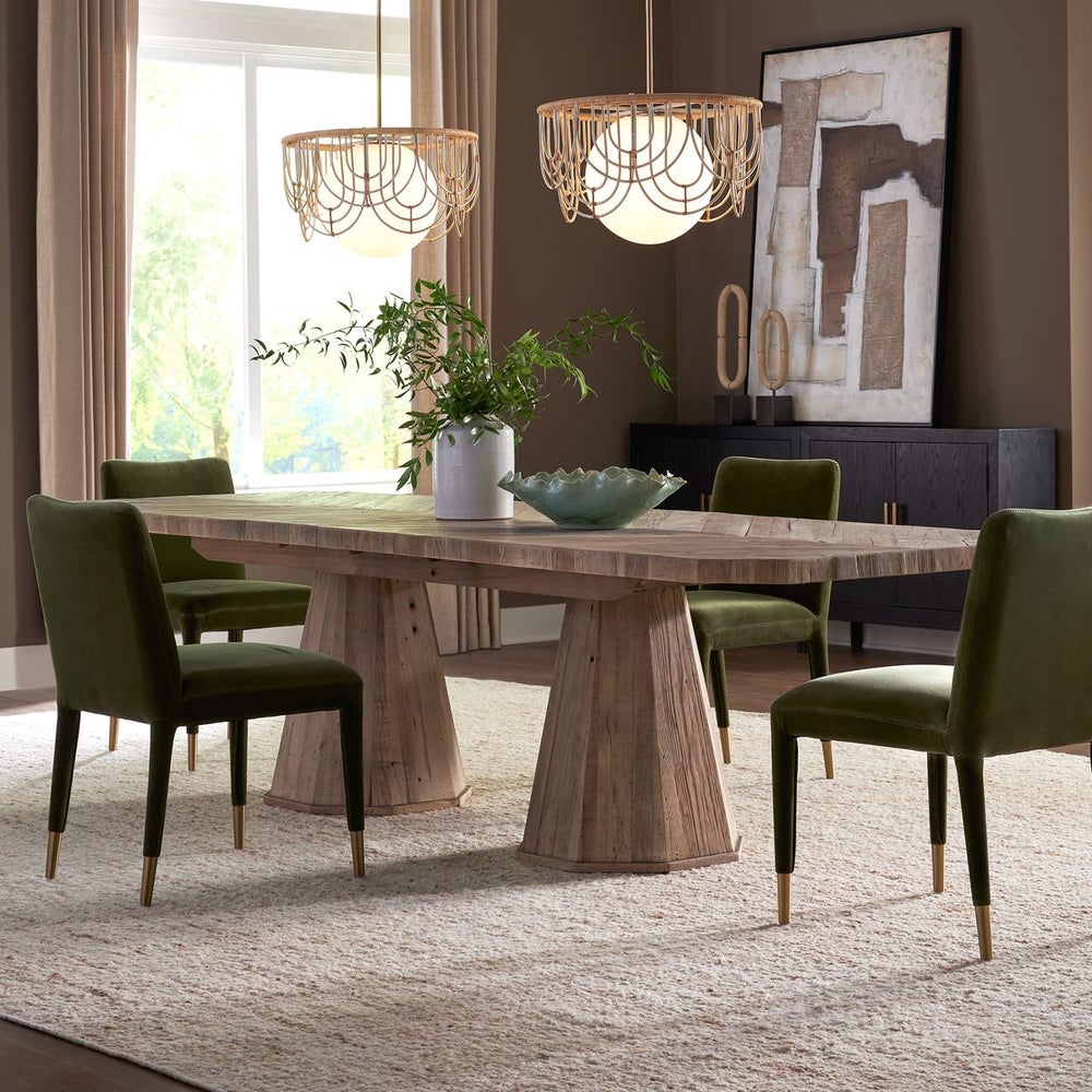 Uttermost Caledon Herringbone Inlay Reclaimed Oak Dining Table - Image 1