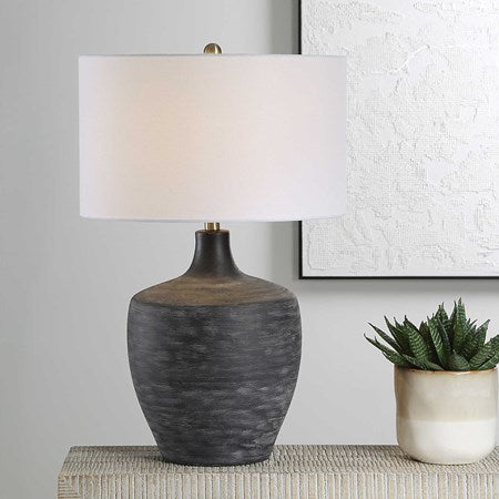Uttermost Graphite Distressed Charcoal Table Lamp - Image 1