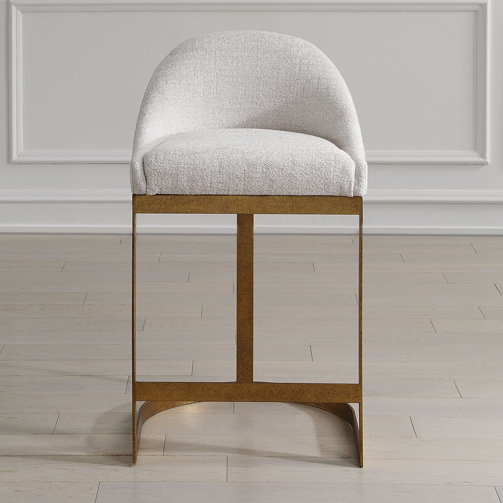 Uttermost Ira Soft Ivory Chenille Performance Fabric Counter Stool - Image 1