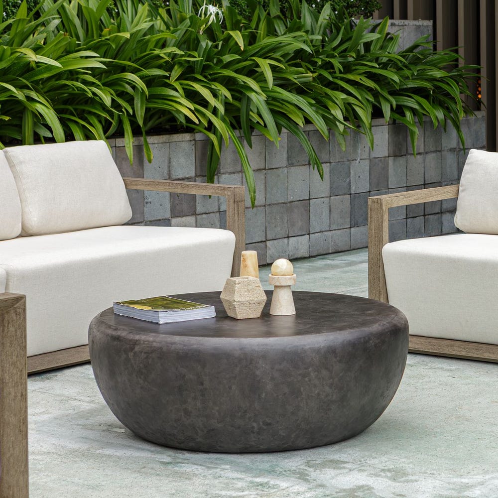 Uttermost Jones Dark Stone Coffee Table ~ Indoor And Outdoor Use - Image 1