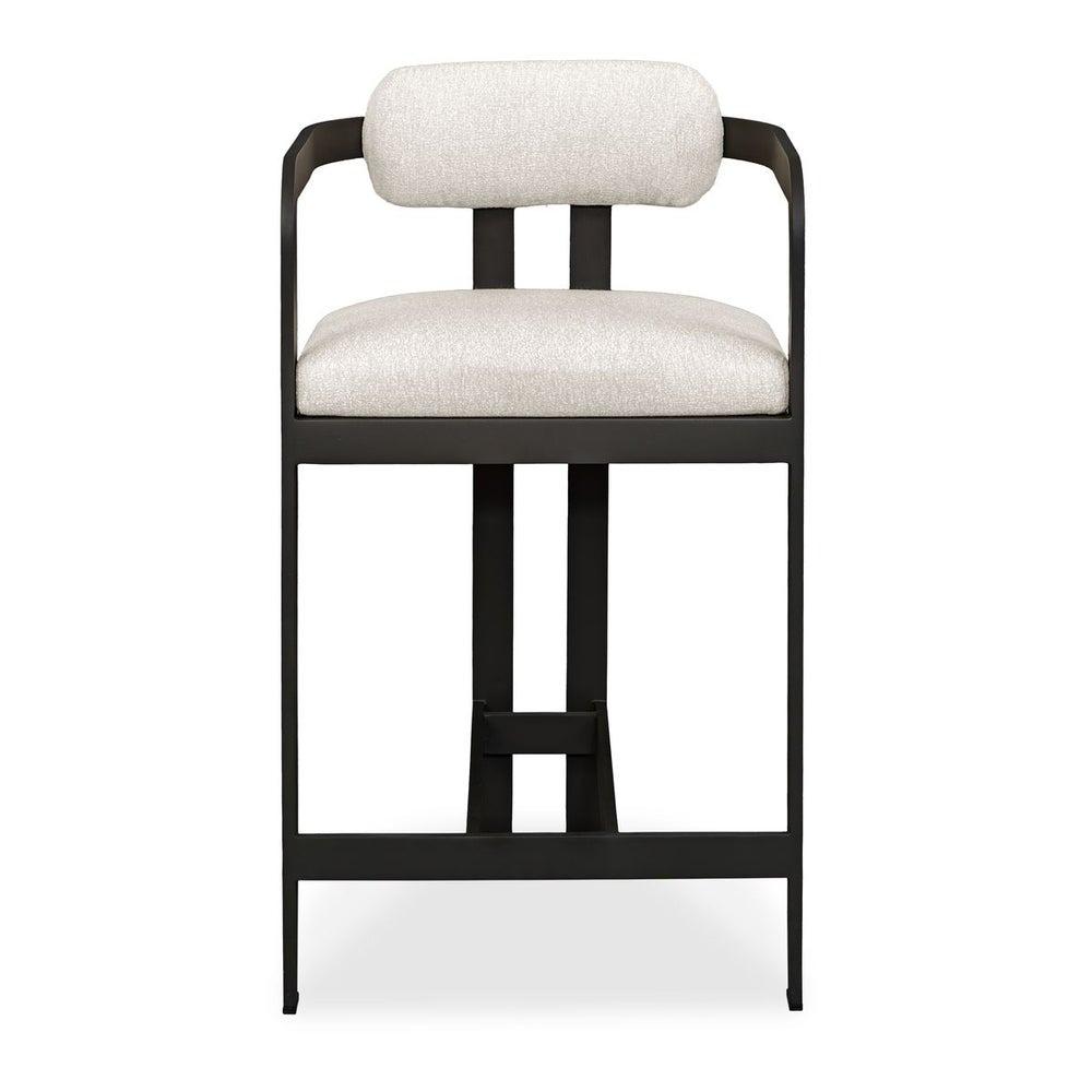 Uttermost Kalmar Warm White Upholstered Outdoor Java Black Counter Stool - Image 1