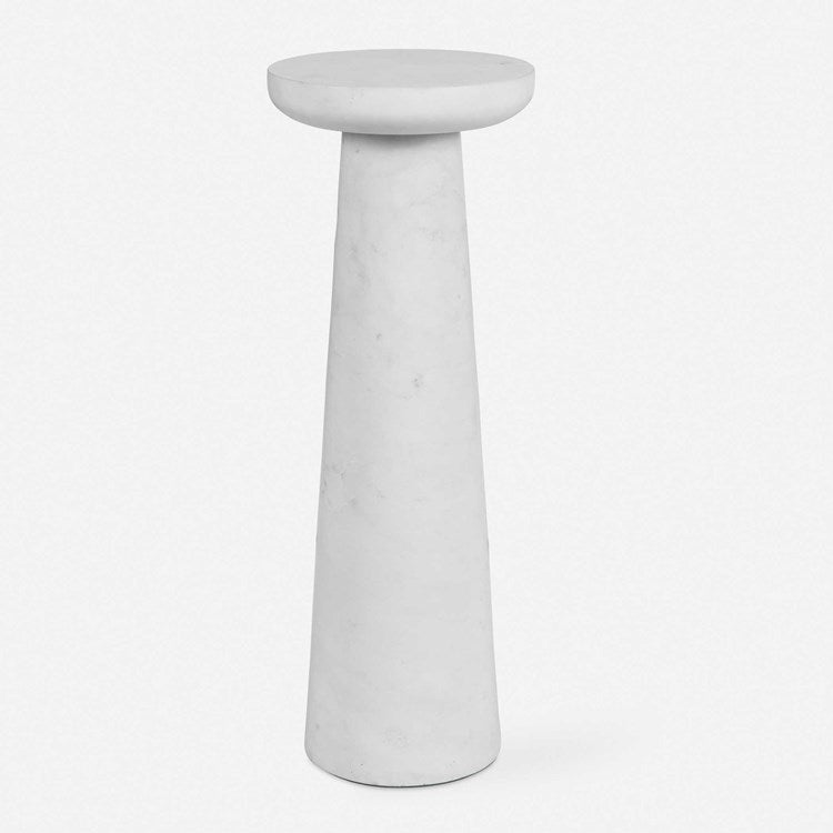 Uttermost Lirra White Marble Drink Table - Image 1