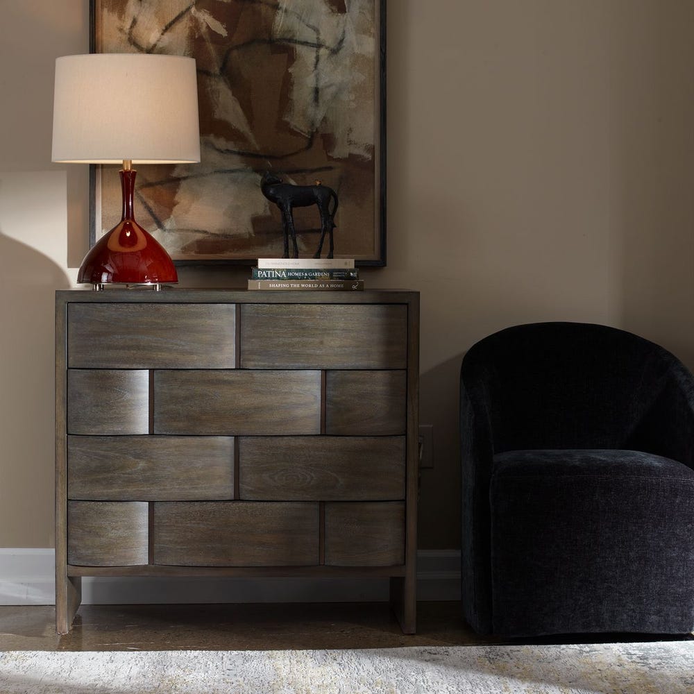 Uttermost Lydon Rich Brown Finished 4 Drawer Chest - Image 1
