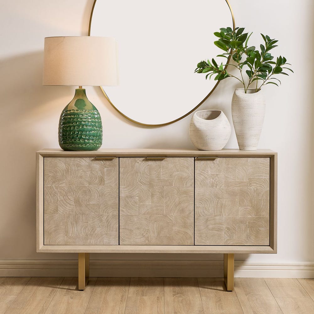 Uttermost Maeva Acacia Wood 3- Door Cabinet