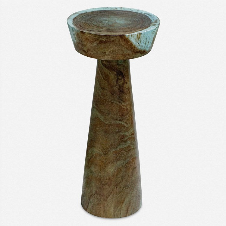 Uttermost Mano Blue Green Suar Wood Drink Table - Image 1