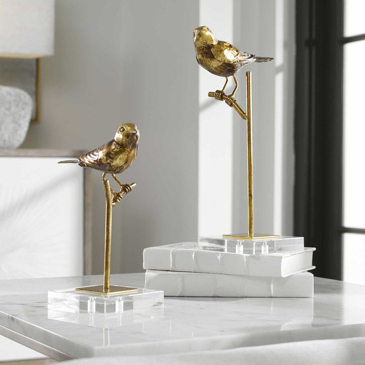 Uttermost Passerines Perched Birds Set of 2 Figurines - Image 1