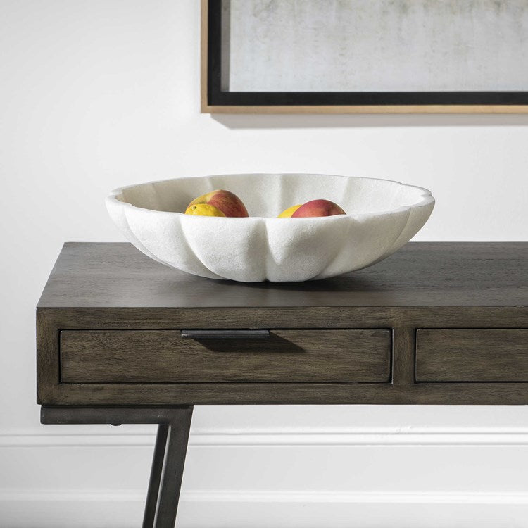 Uttermost Petal Ivory Stone Decorative Bowl - Image 1