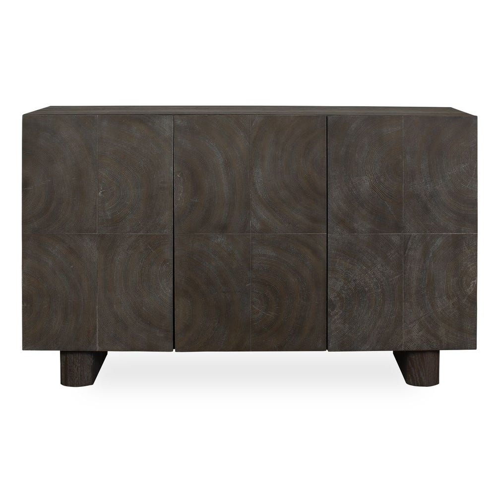 Uttermost Phineas Rich Walnut Oak 3- Door Cabinet