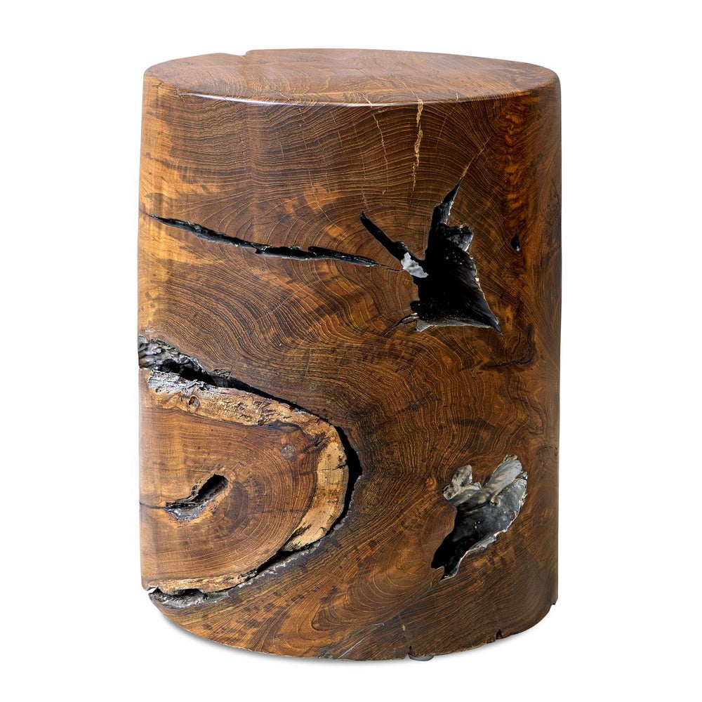 Uttermost Rafe Teak Wood Round Accent Stool