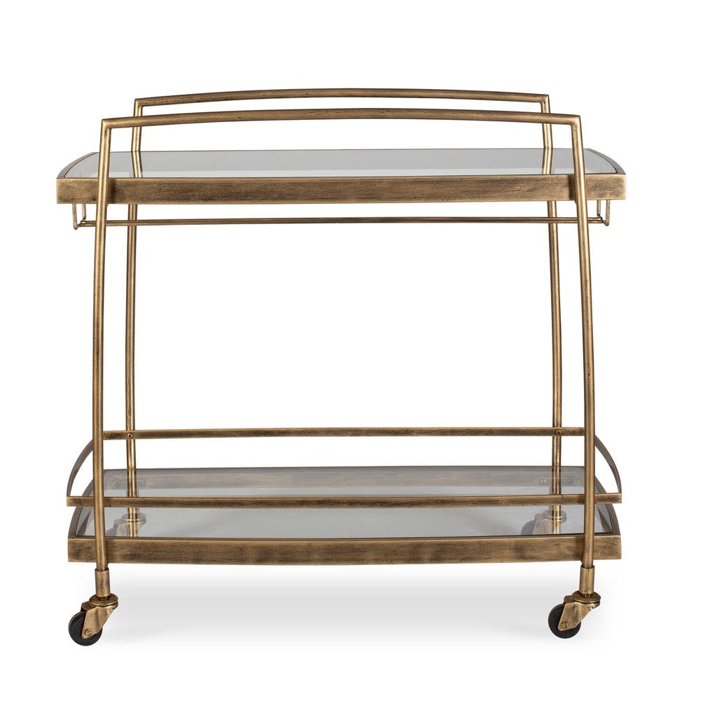 Uttermost Scarritt Antique Brass Iron Bar Cart - Image 2