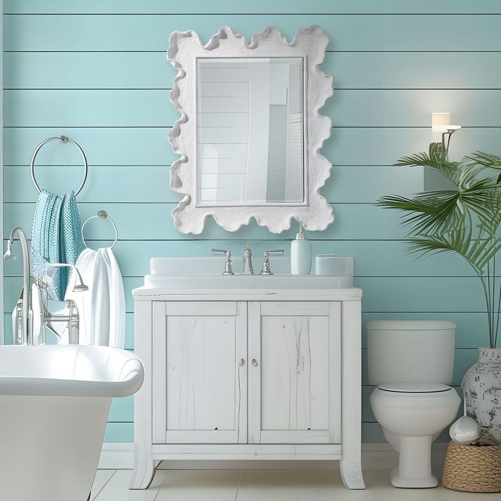 Uttermost Sea Coral Matte White Mirror - Image 1