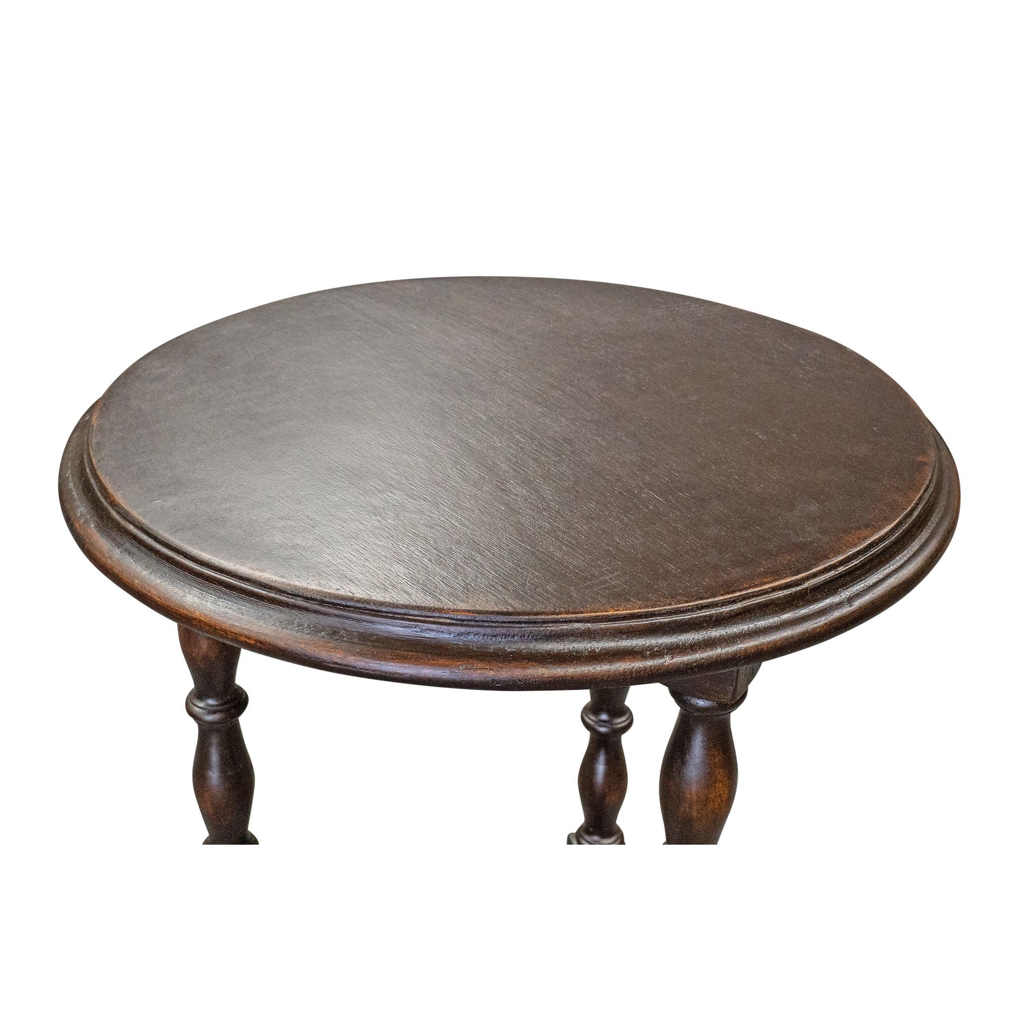 Casa Bonita Peruvian Hand-Painted Carved Wood Round Valencia Table - Image 2