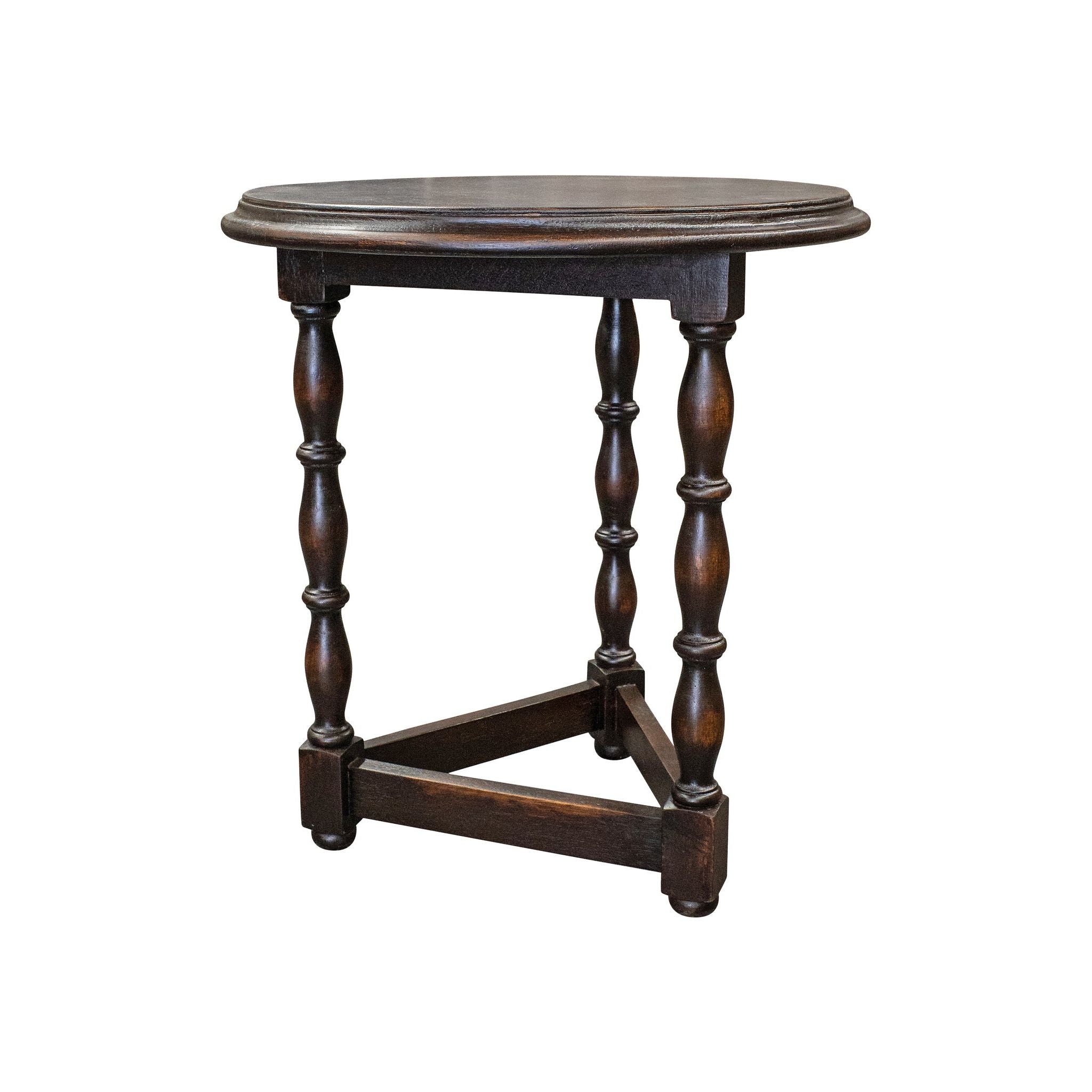 Casa Bonita Peruvian Hand-Painted Carved Wood Round Valencia Table - Image 1