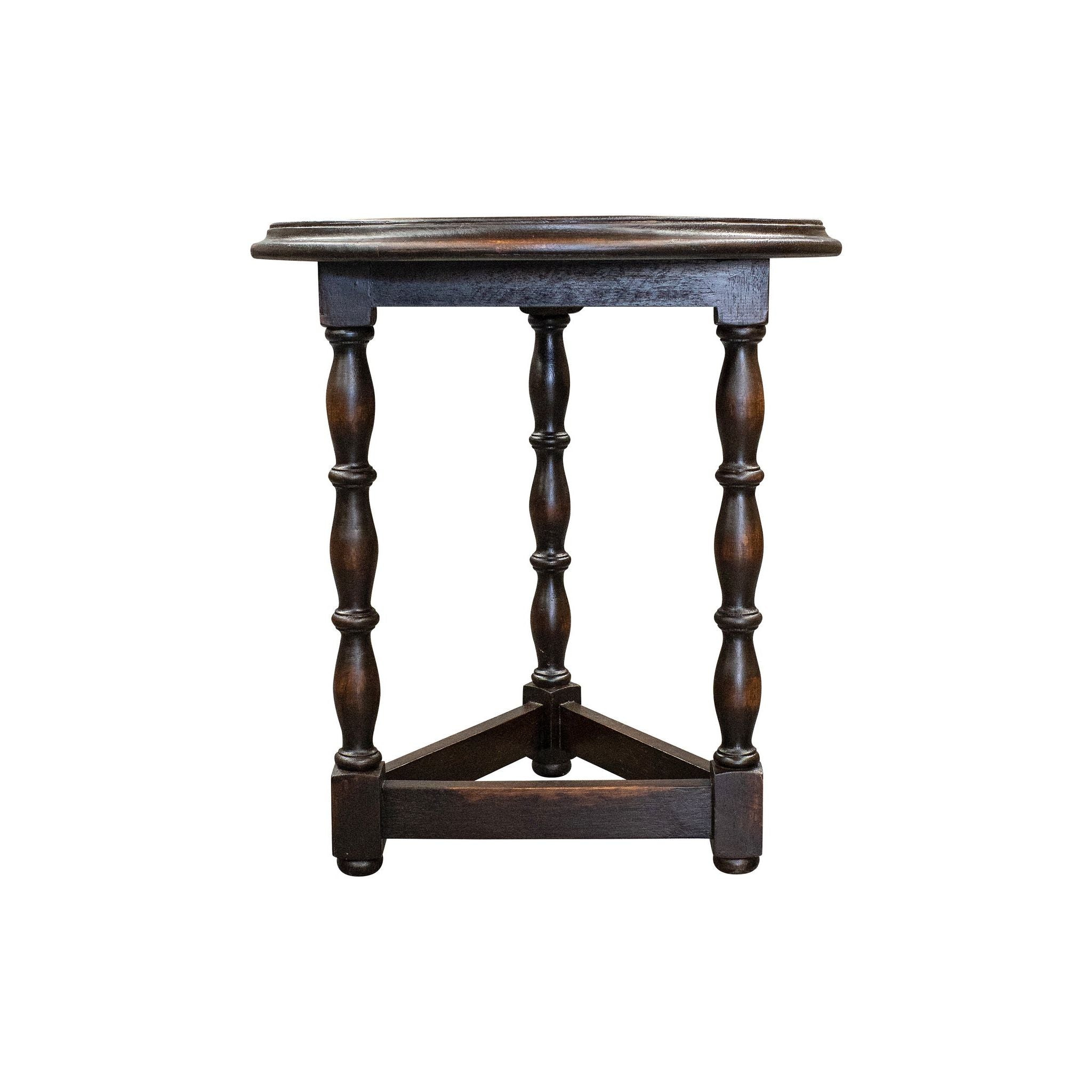 Casa Bonita Peruvian Hand-Painted Carved Wood Round Valencia Table - Image 3