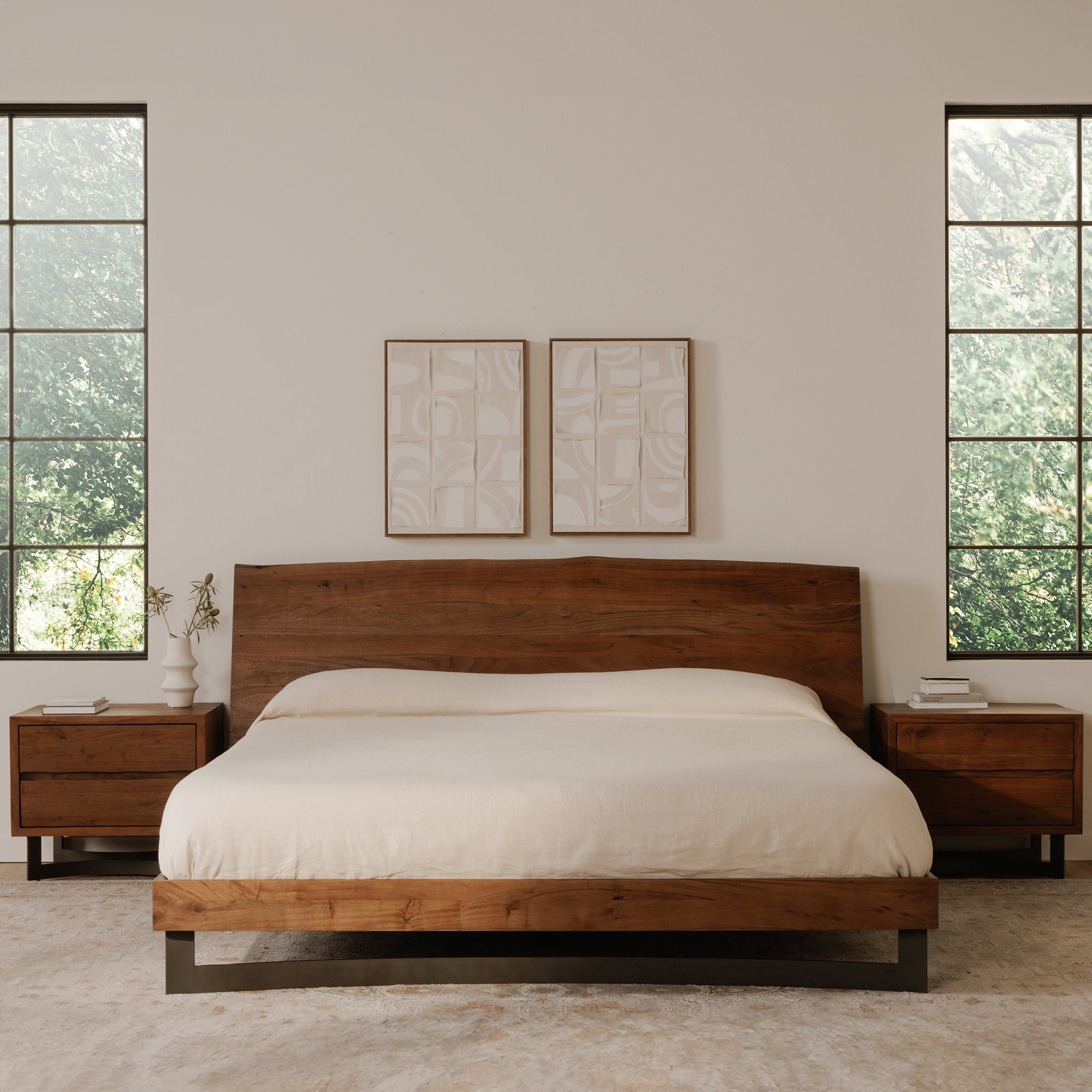 Moe's Home Collection Bent Live Edge Acacia Queen Size Bed - Image 1