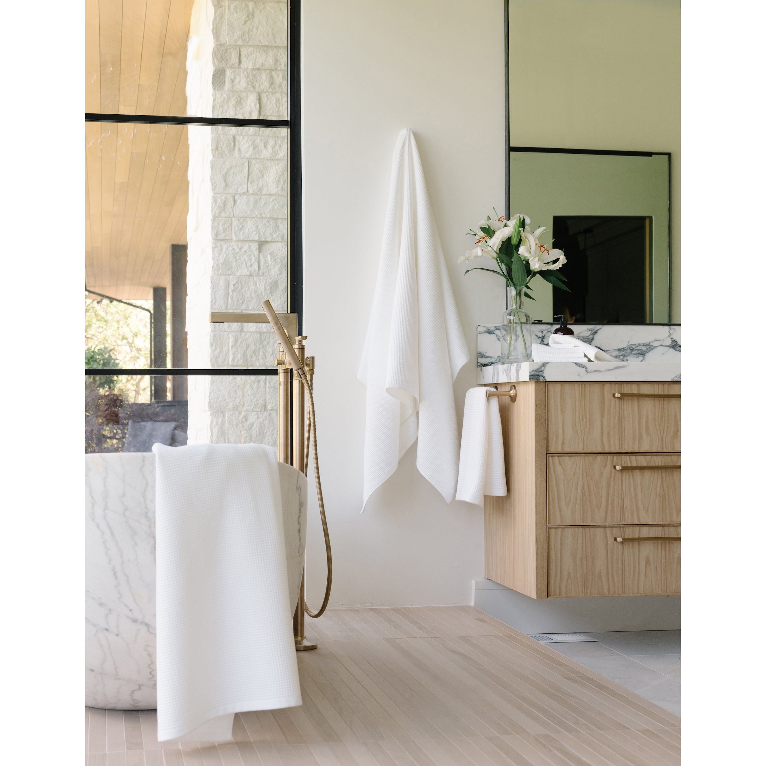 Cozy Earth Waffle Bath Sheets ~ Set of 2 Bath Towels