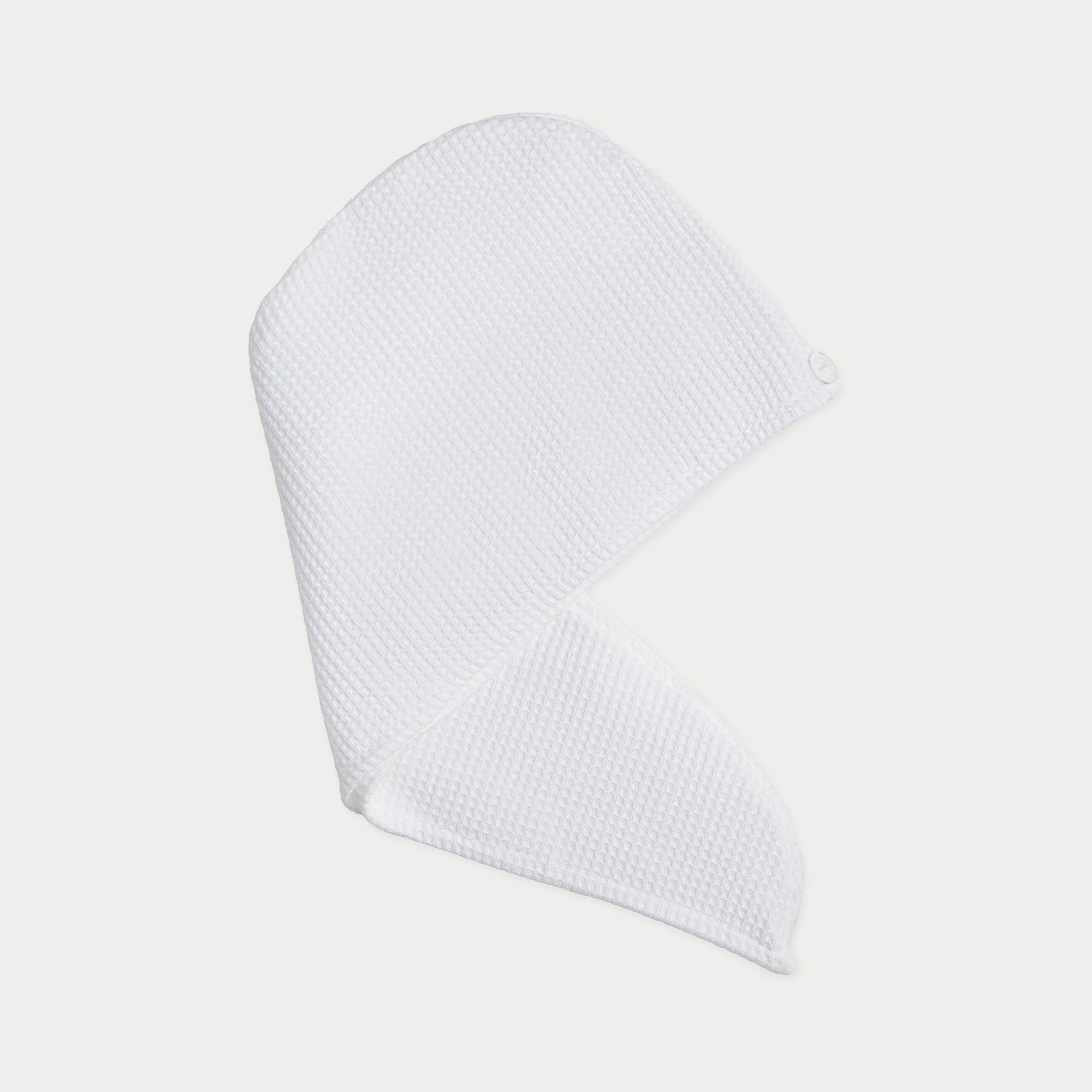 Cozy Earth Waffle Hair Towel Available in Charcoal, White and Light Grey - Image 2
