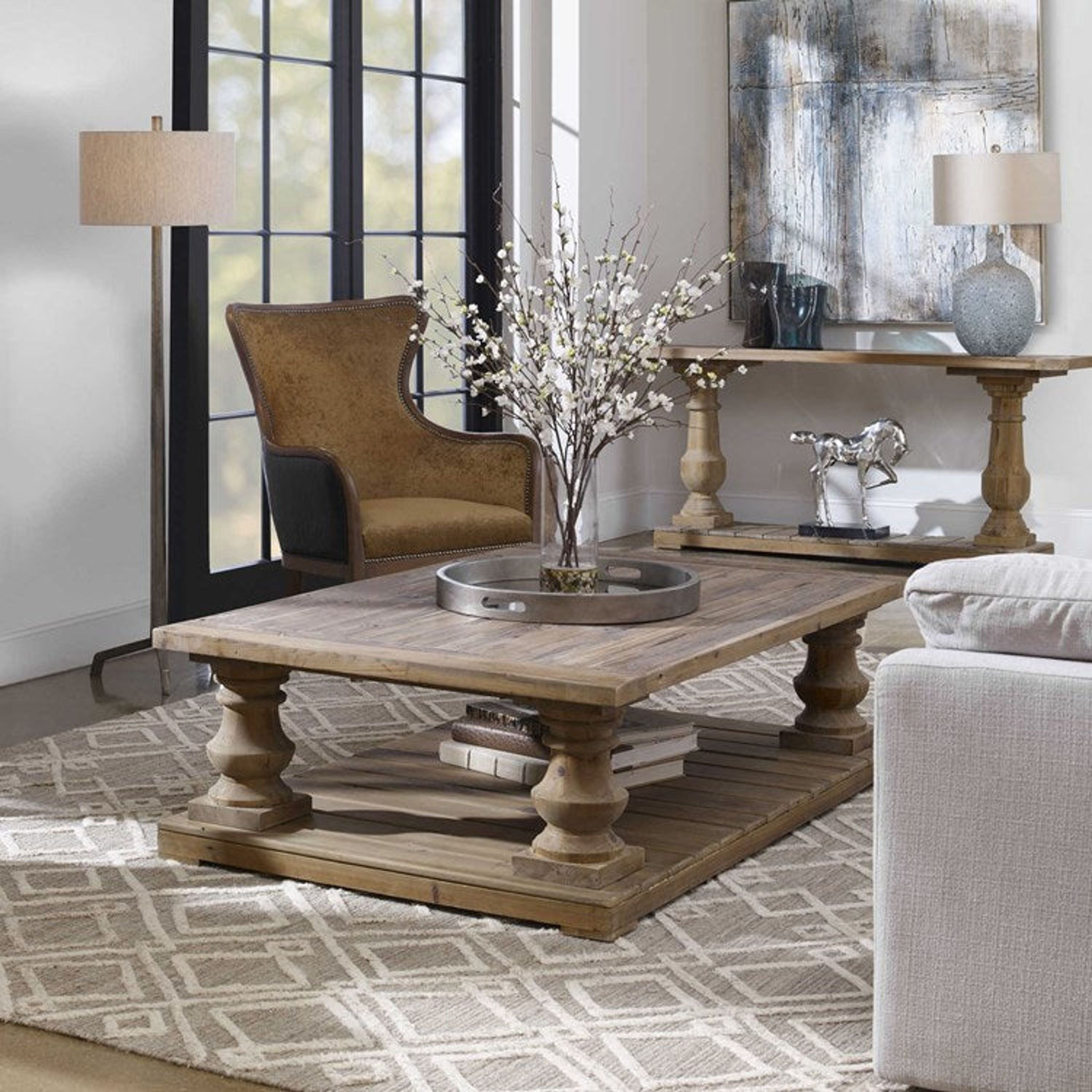 Uttermost Stratford Reclaimed Wood Rustic Coffee Table - Image 1