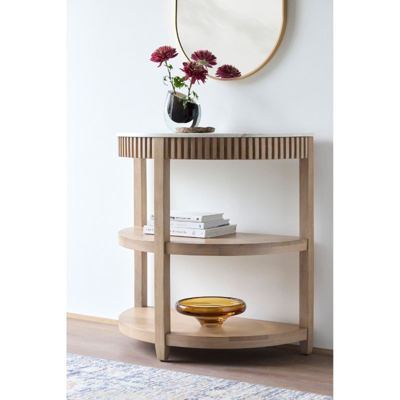 Becki Owens x LIVABLISS Rosemary Console Table with White Marble Top
