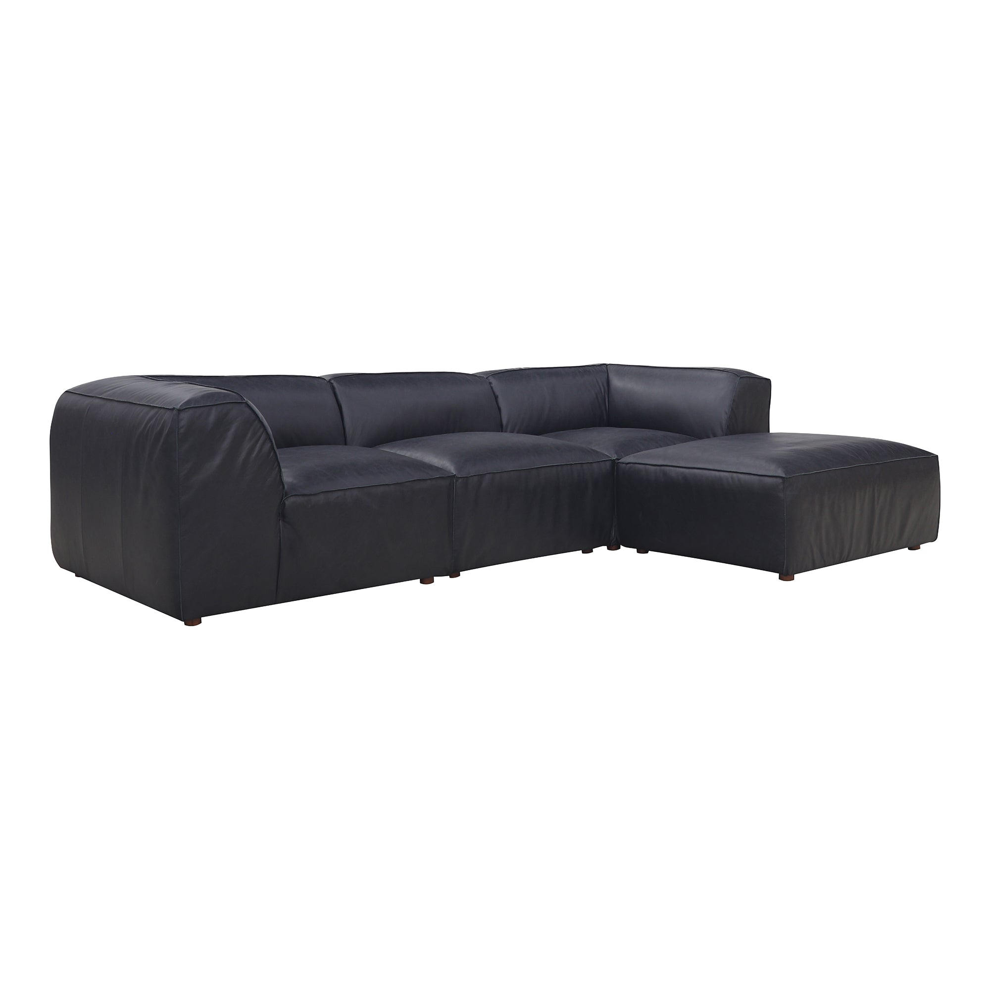 Moe's Home Collection Form Lounge Modular Sectional ~ Vantage Black Leather - Image 2