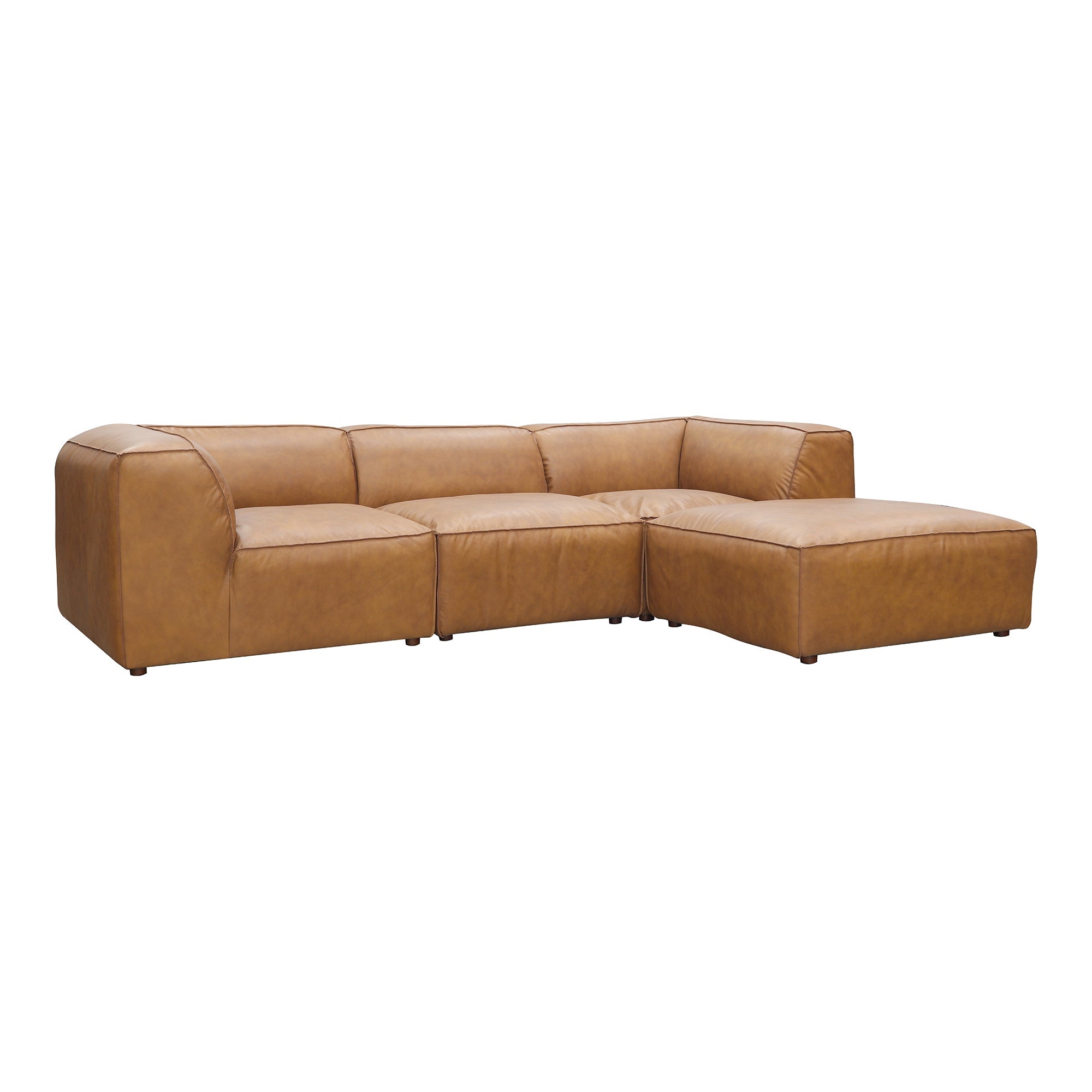 Moe's Home Collection Form Lounge Modular Sectional ~ Sonoran Tan Leather - Image 2