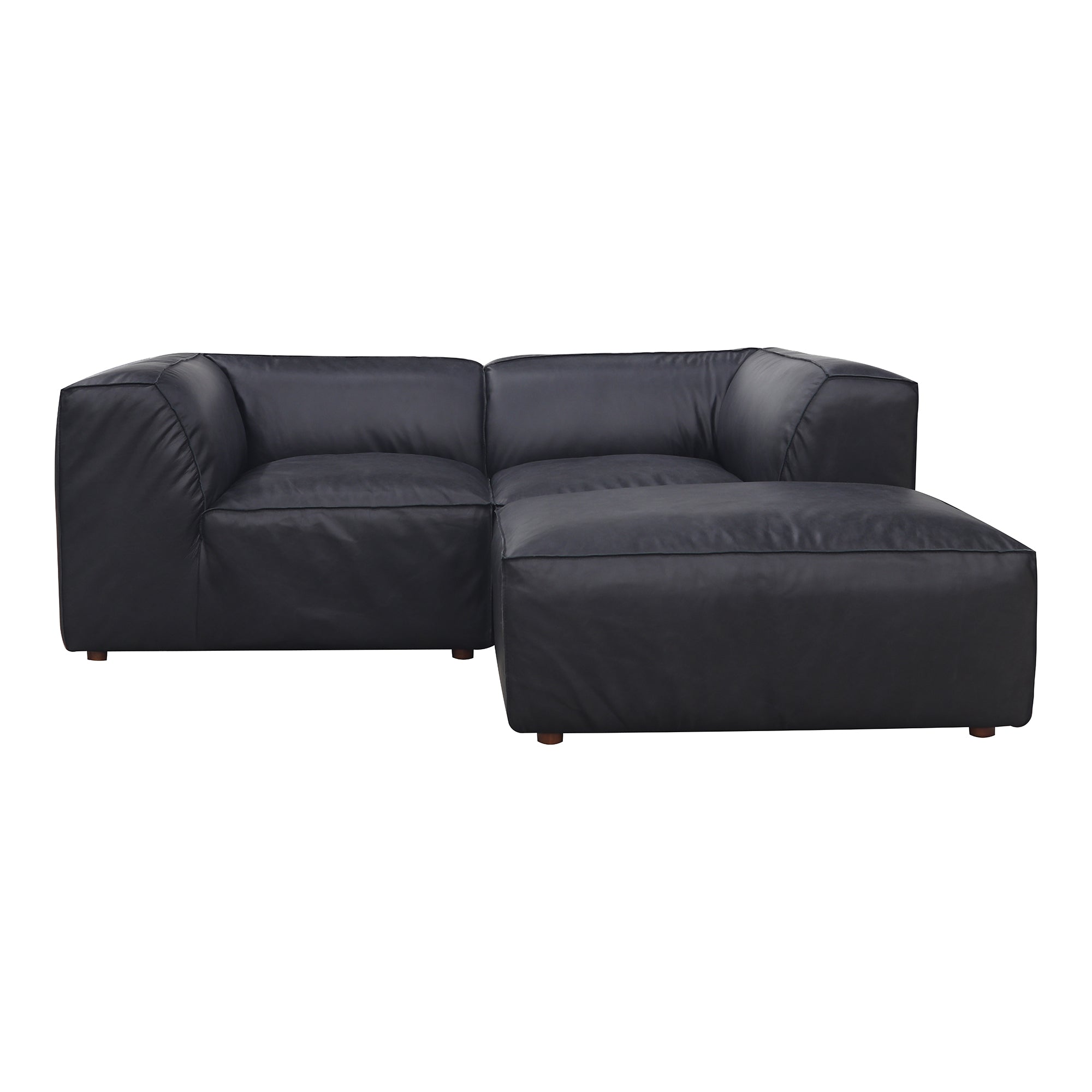 Moe’s Home Collection Form Nook Modular Sectional ~ Vantage Black Leather