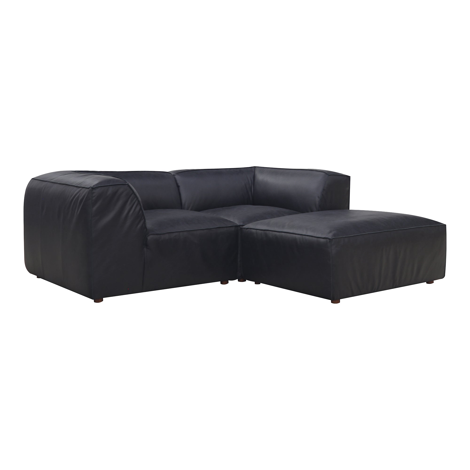 Moe's Home Collection Form Nook Modular Sectional ~ Vantage Black Leather - Image 3