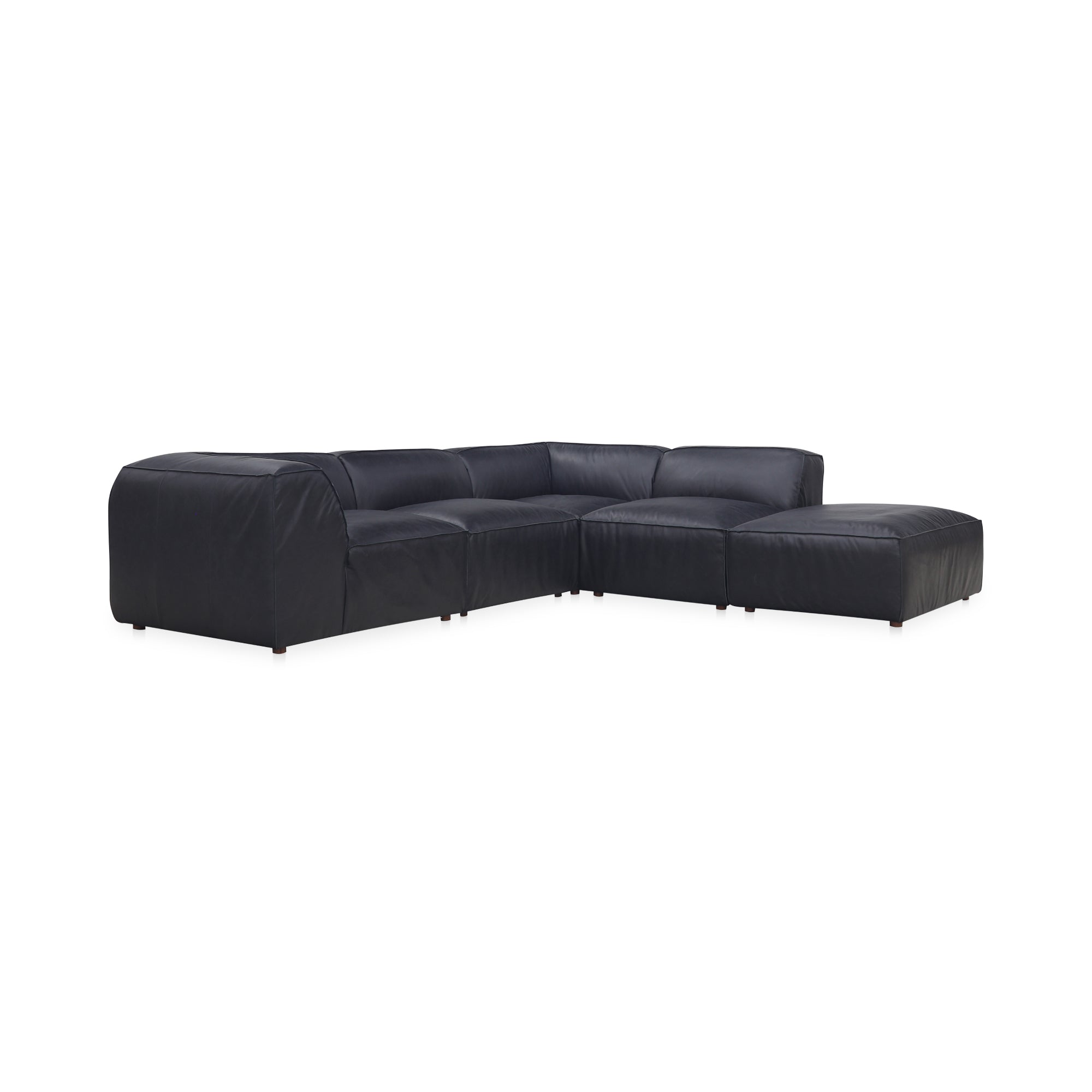 Moe's Home Collection Form Dream Modular Sectional ~ Vantage Black Leather - Image 2
