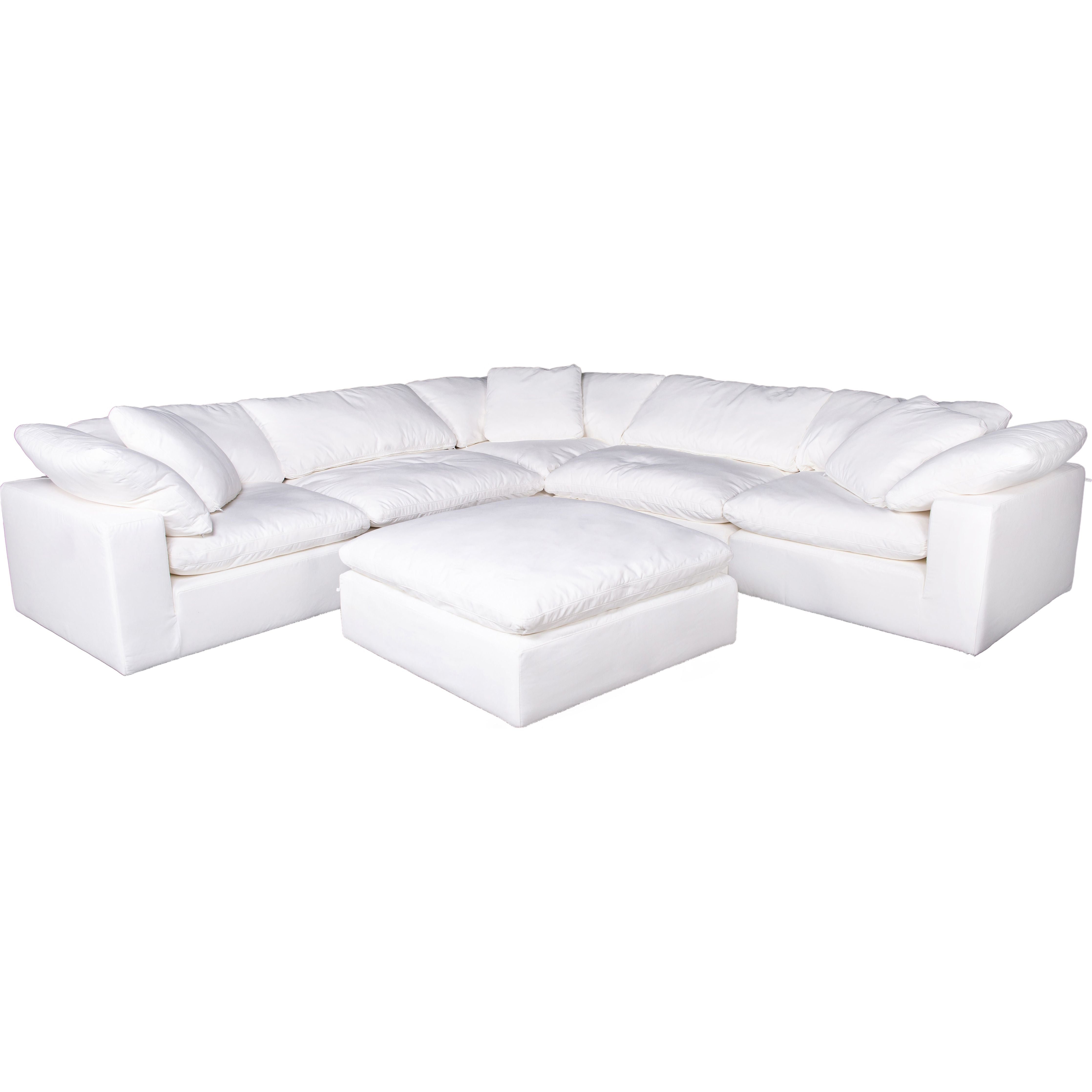 Moe's Home Collection Clay Modular Sectional ~ White LiveSmart Performance Fabric - Image 3