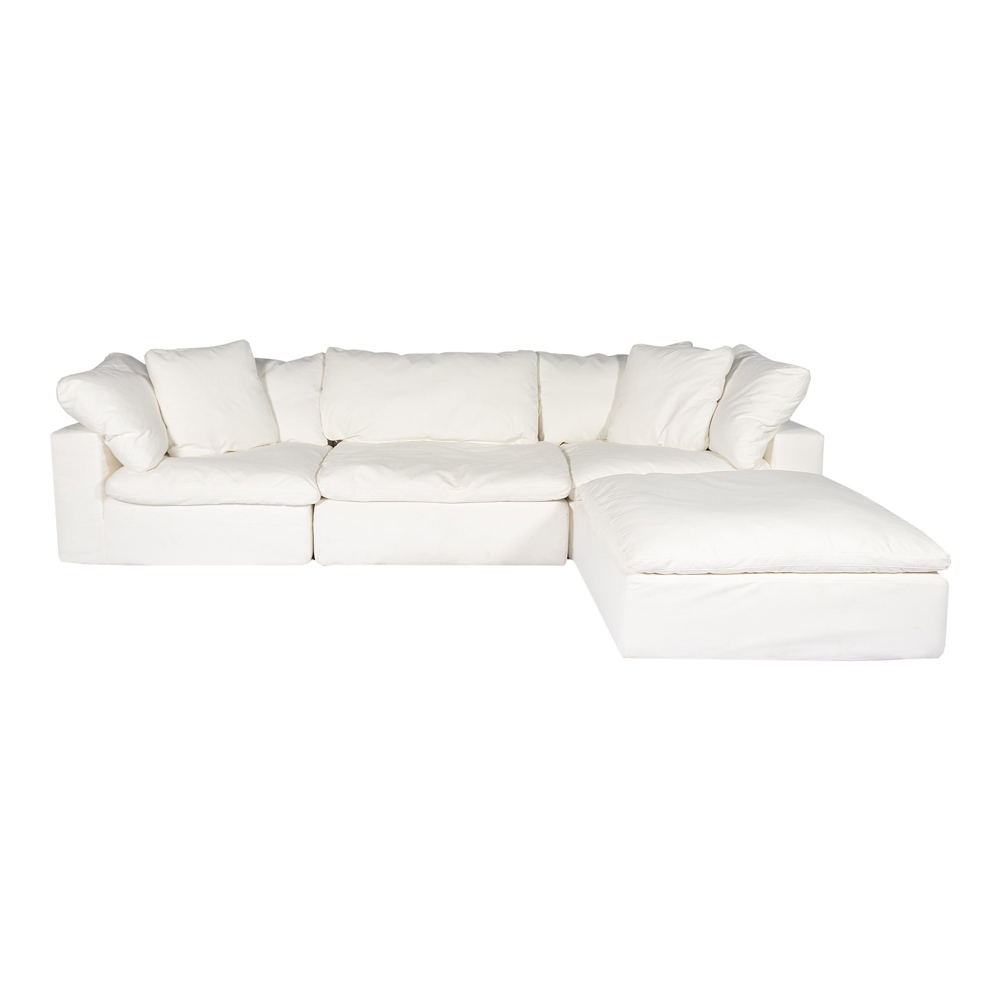 Moe's Home Collection Clay Lounge Modular Sectional ~ Cream White LiveSmart Performance Fabric - Image 3