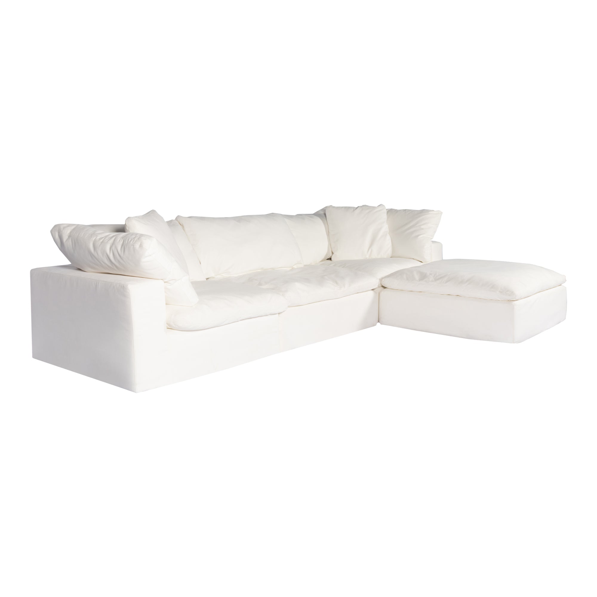 Moe's Home Collection Clay Lounge Modular Sectional ~ Cream White LiveSmart Performance Fabric - Image 2