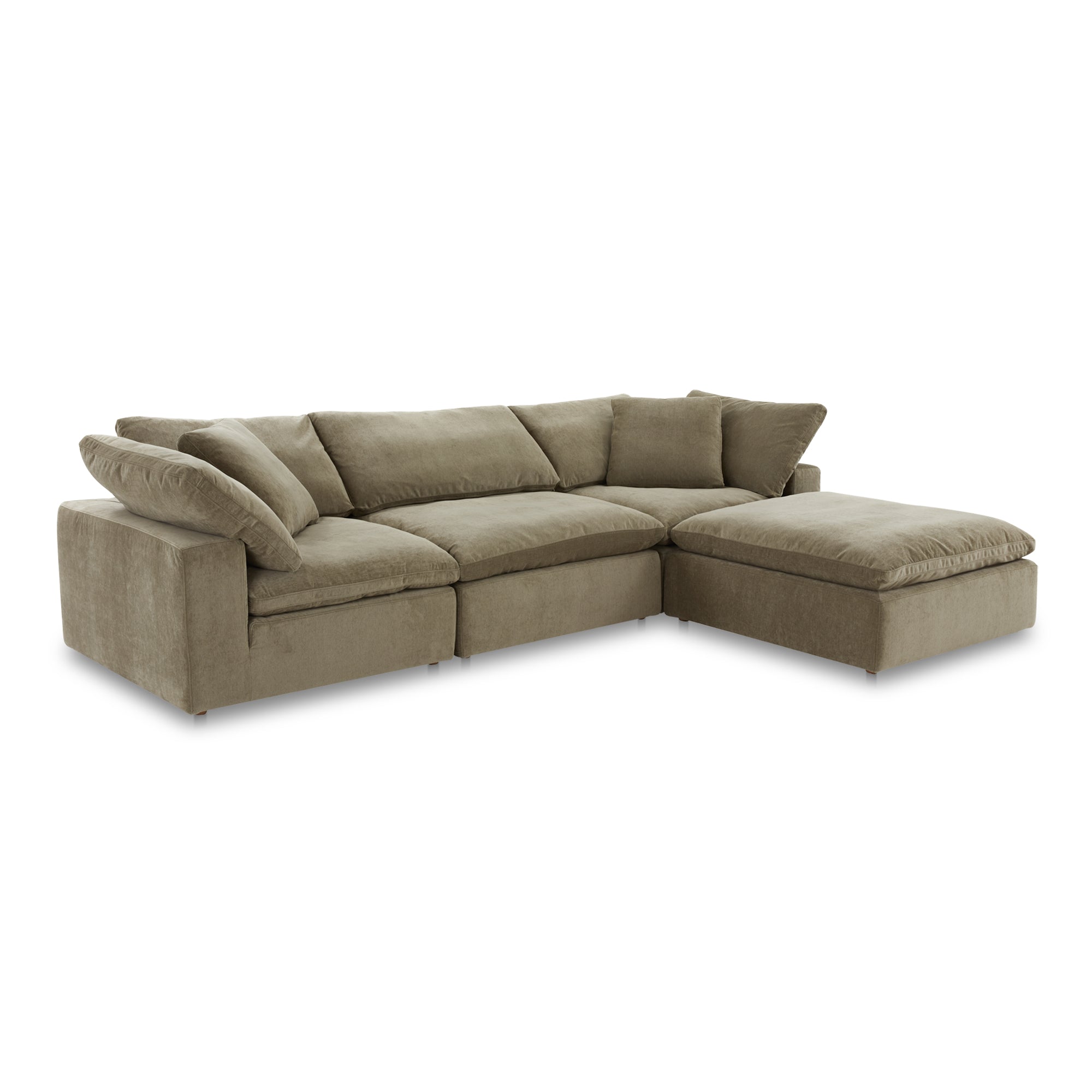 Moe's Home Collection Clay Lounge Modular Sectional ~ Desert Sage Green Performance Fabric - Image 3