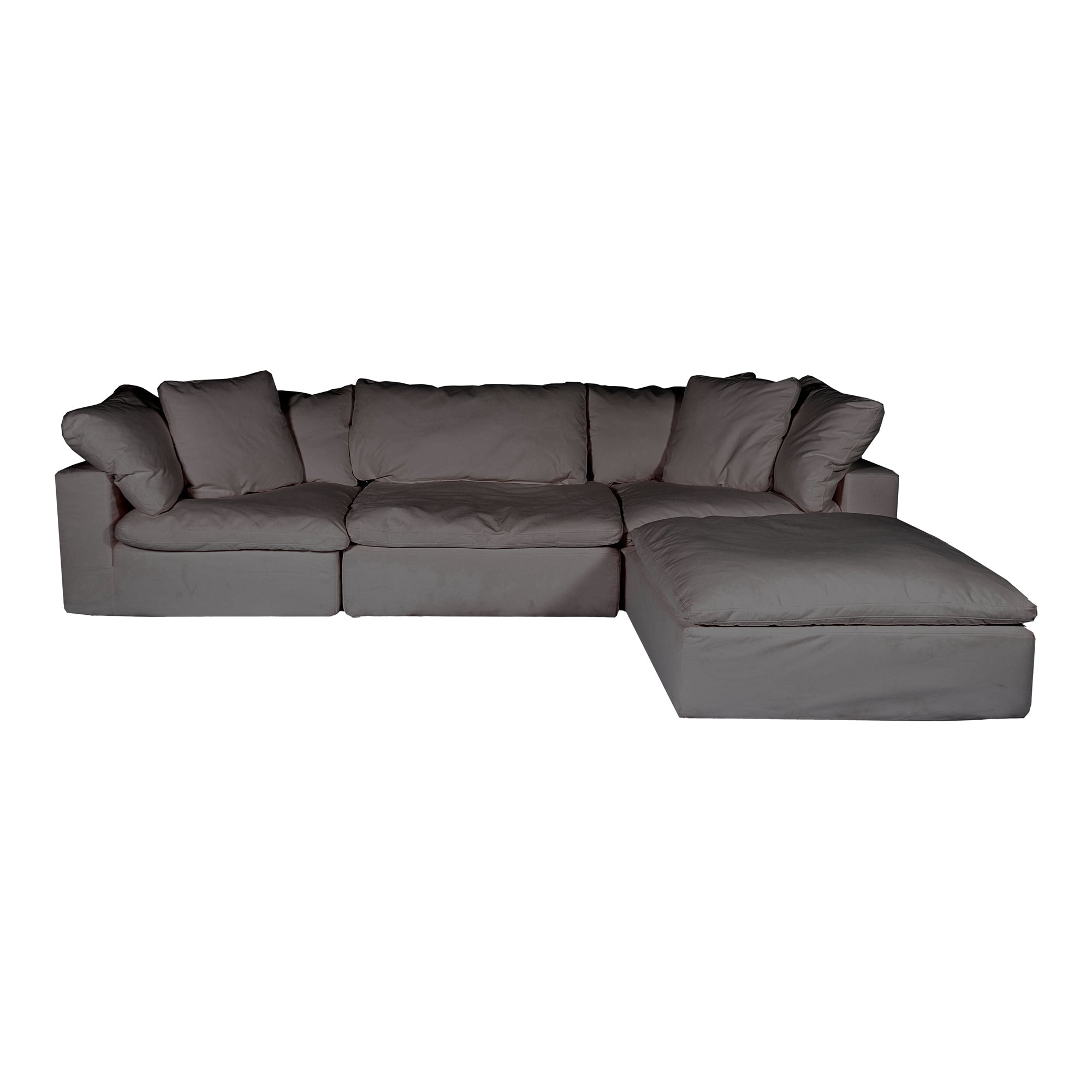 Moe's Home Collection Clay Lounge Modular Sectional ~ Light Grey LiveSmart Performance Fabric - Image 2