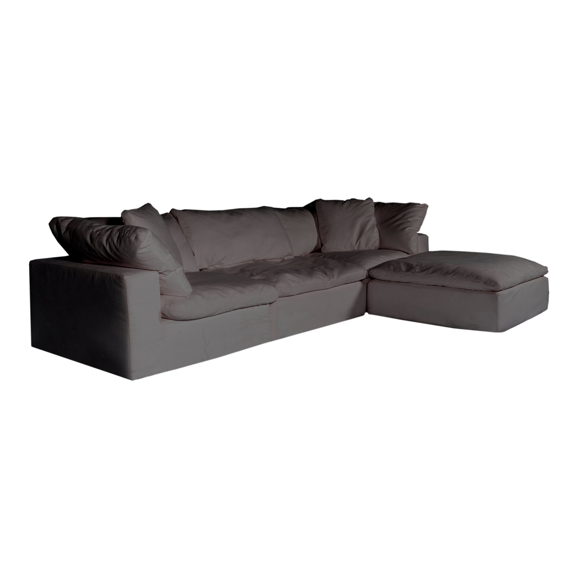 Moe's Home Collection Clay Lounge Modular Sectional ~ Light Grey LiveSmart Performance Fabric - Image 3