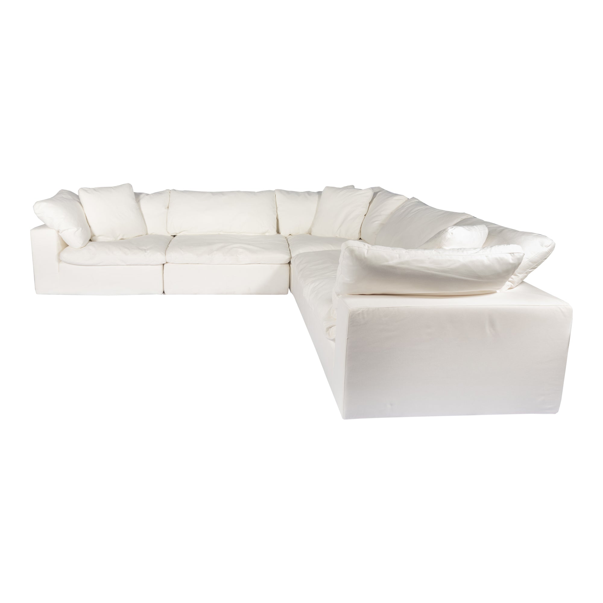 Moe's Home Collection Clay Classic L-Shaped Modular Sectional ~ Cream White LiveSmart Performance Fabric - Image 2